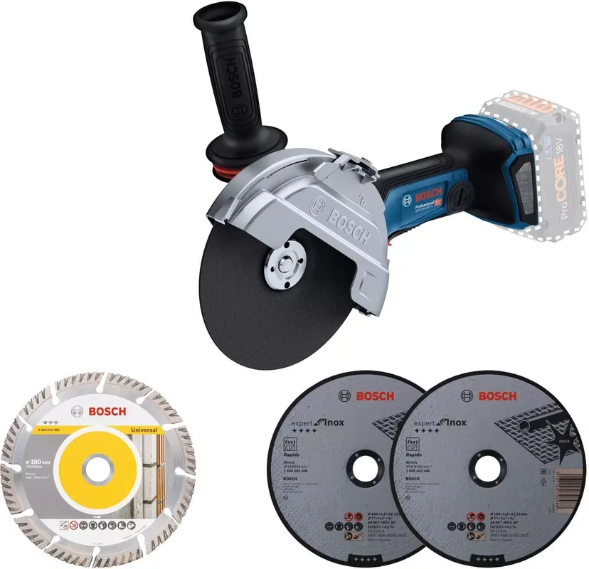 Brandneu | Bosch GWS 18V-180 PC (06019H6E01) Akku-Winkelschleifer