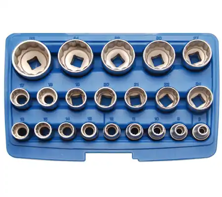 Steckschlüssel-Einsätze 12,5 (1/2), 12-Kant, 8-36 mm, 21-tlg - Top bewertet