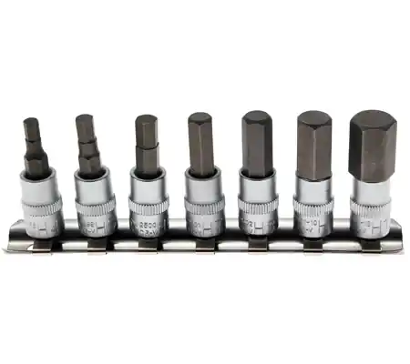 Reduziert - Bit-Einsatz-Sortiment , Innensechskant, 6,3 (1/4), 4 - 12 mm