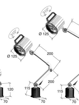 Deal - Arbeitsleuchte 100-240V, Armlänge 200 + 200 mm