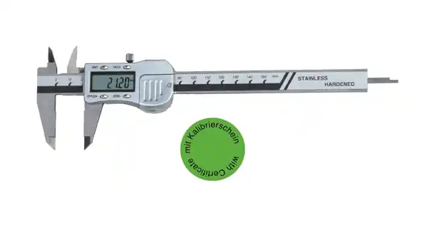 Sonderaktion - Digital Messschieber 0 - 150 mm inkl. Kalibrierschein 3V DIN 862