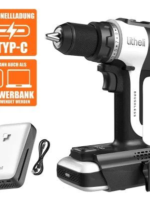 Litheli Akku-Bohrmaschine 20 V inkl. Akku 2 Ah - Begrenztes Angebot