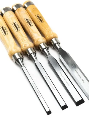 Fast ausverkauft - Primaster Stechbeitel-Set 4-teilig mit Holzgriff