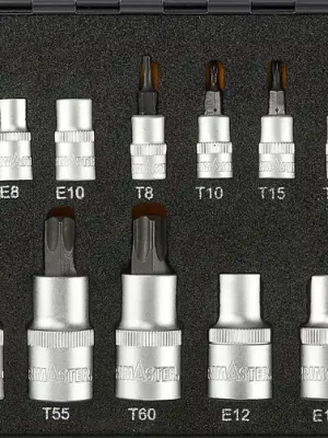 Zertifiziert | Primaster-Mechaniker-Bit-Steckschlüssel-Set STB24 24-teilig 1/4" 1/2"