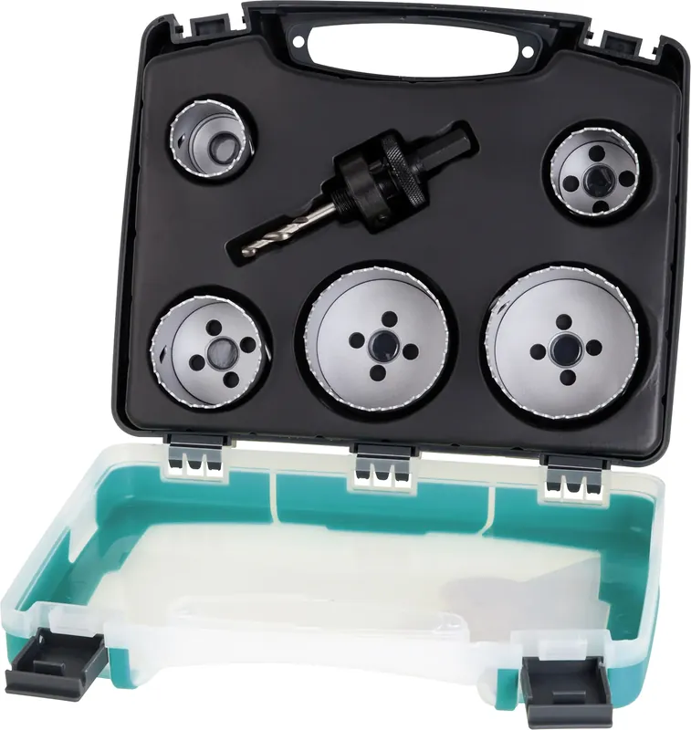Einfache Rückgabe - Wolfcraft Lochsägen-Set 6-teilig Elektrizität und Sanitär Sechskant