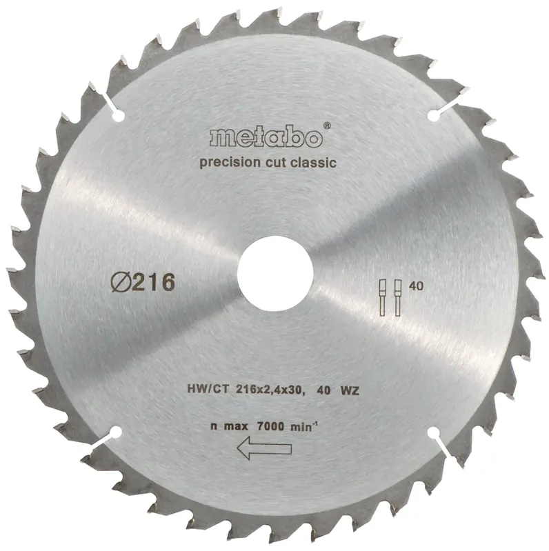 Schnäppchen - Metabo Kreissägeblatt precision cut wood classic Ø 216 mm Bohrung Ø 30 mm