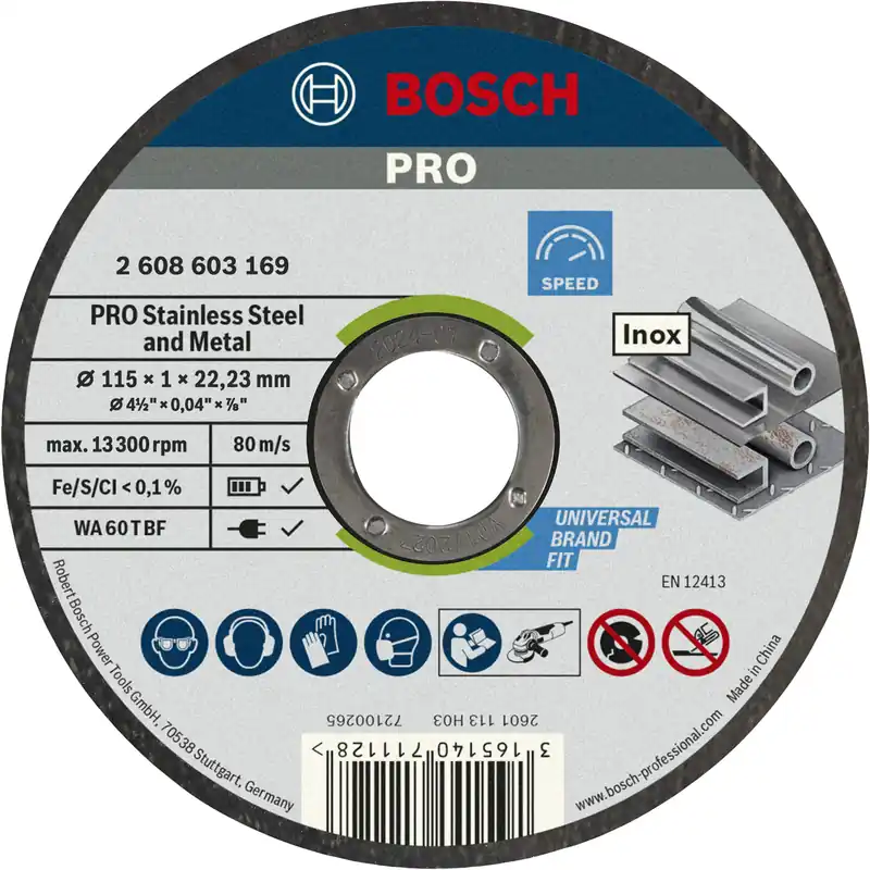 Bosch PRO Trennscheibe Stainless Steel and Metal 115 x 22,23 x 1 mm gerade 10-teilig | Begrenztes Angebot