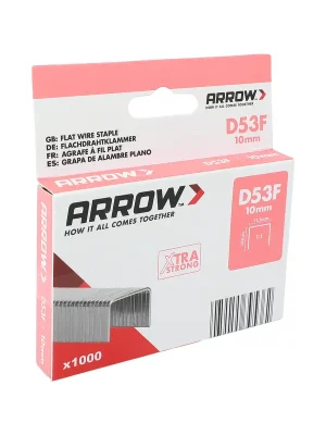 Arrow Tackerklammer Flachtdraht D53F 10 mm Folie 1000 Stück - Top-Preis