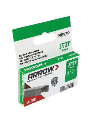 Reduziert | Arrow Tackerklammer Feindraht JT21 6 mm V2A 500 Stück