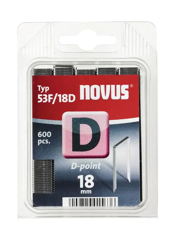 Novus Tackerklammer Typ D 53 F 18 mm 600 Stück D-Point Sägespitze Flachdrahtklammer | Topseller