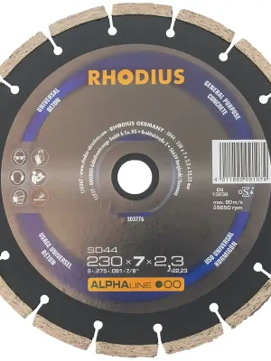 Jetzt verfügbar - Rhodius Diamanttrennscheibe SD44 Stein Ø 230 mm Bohrung 22,23 mm 2 Stück