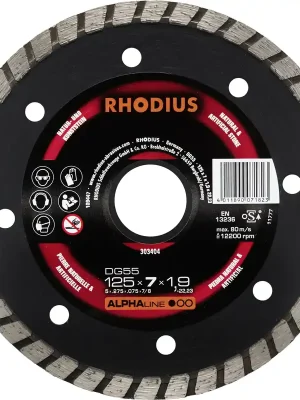 Rhodius Diamanttrennscheibe DG55 Stein Ø 125 mm Bohrung 22,23 mm - Markenqualität