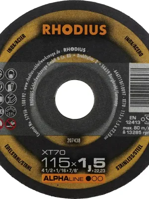 Neuzugang | Rhodius Trennscheibe dünn XT70 Ø 115 mm Bohrung 22,23 mm