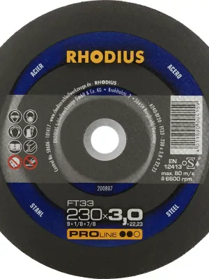Rhodius Freihandtrennscheibe FT33 Stahl Ø 230 mm Bohrung 22,23 mm | Extra sparen