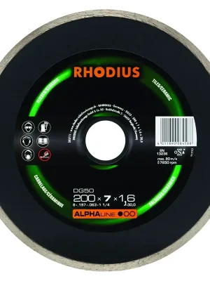 Ausverkauf - Rhodius Diamanttrennscheibe DG50 Fliesen Ø 200 mm Bohrung 30 mm