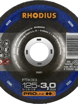 Rhodius Freihandtrennscheibe FTK33 Stahl Ø 125 mm Bohrung 22,23 mm - Neu hinzugefügt
