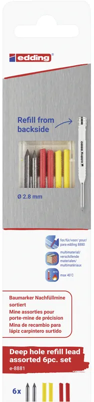 Jetzt verfügbar - edding 8881 Tieflochmarker Nachfüllminen 15,8 cm mehrfarbig sortiert