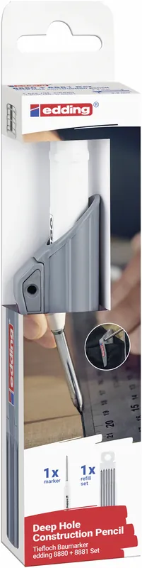 Preisvorteil | edding 8880 Tieflochmarker-Set mit Nachfüllminen 16,6 cm grau
