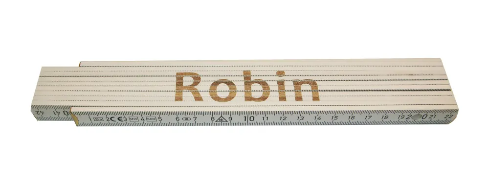 Hohe Qualität | Zollstock Robin 2 m weiß