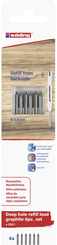 Neu eingetroffen | edding 8881 Nachfüllminen Tieflochmarker 15,8 cm grau-gelb-rot sortiert