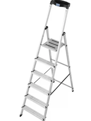 „SAFETY“ STUFEN-STEHLEITER 6 STUFEN - Zertifiziert