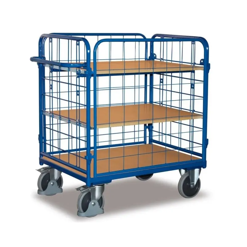 Paket-Vierwandwagen mit 3 Böden Typ M + EasySTOP - Bestellbar