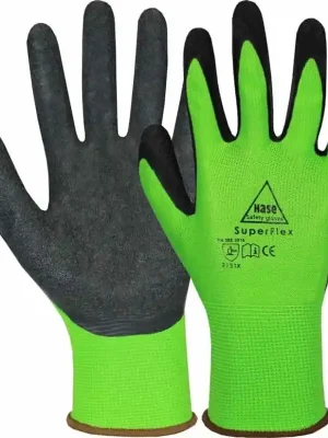 Begrenztes Angebot | Montagehandschuhe, Arbeitshandschuhe Montage, Superflex Green, Gr. 6