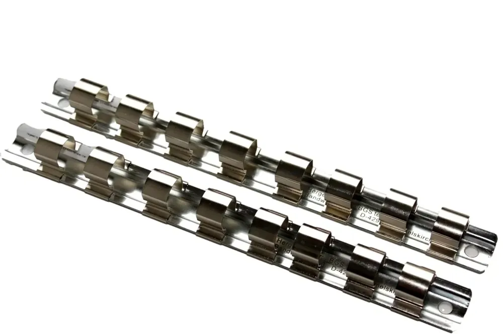 Direkt vom Hersteller | Stecknuss Schiene 3/8 Zoll, Aufsteckschiene mit 8 Clips