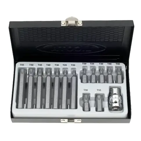 Gleich bestellen | Innensechskant Bit Set, S2 Stahl, 3/8 Zoll, T20-T55, Bit Halter Set
