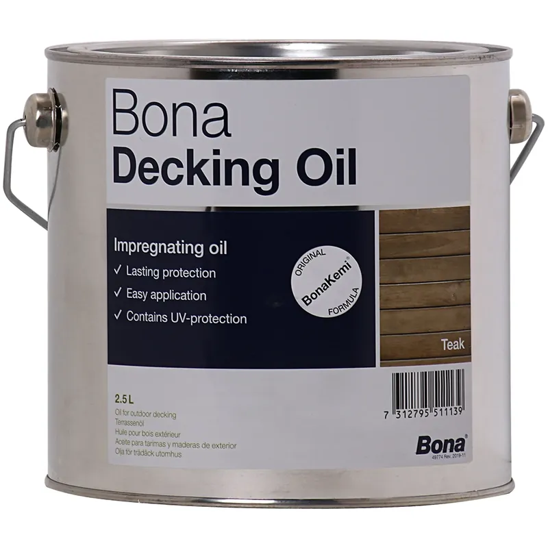 Jetzt sichern | BONA Decking Oil 2,5 Liter Teak Terrassenöl
