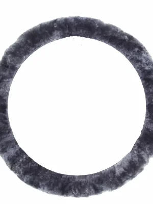 Einfache Rückgabe - Lammfell-Lenkradhülle anthrazit