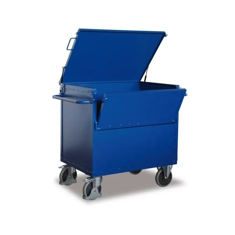 Blech Kastenwagen mit Deckel Typ M + EasySTOP - Preisvorteil