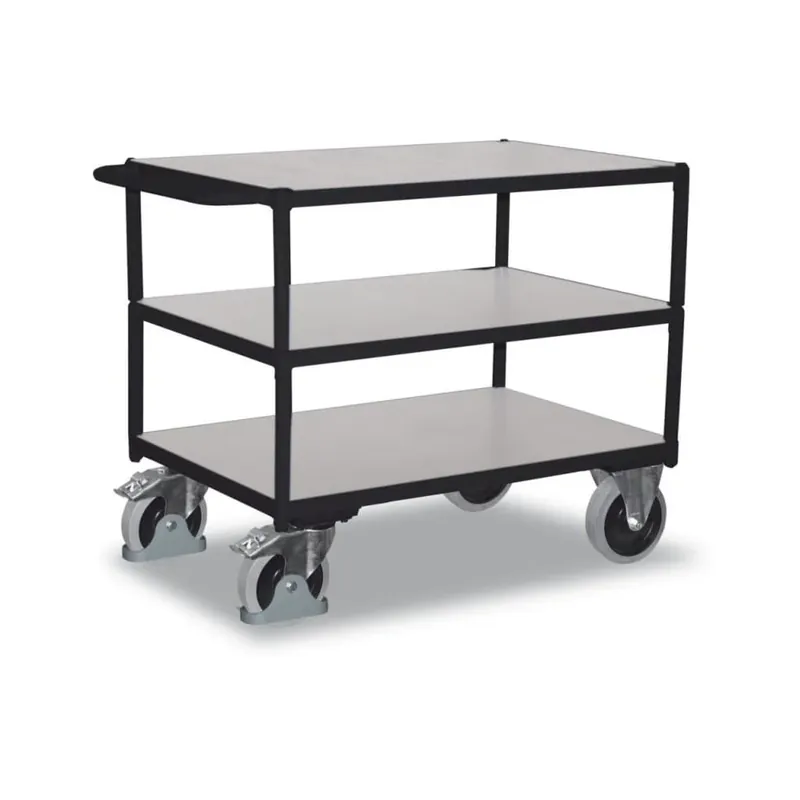 Schwerer ESD Tischwagen mit 3 Ladeflächen Typ M + EasySTOP | Bestellbar