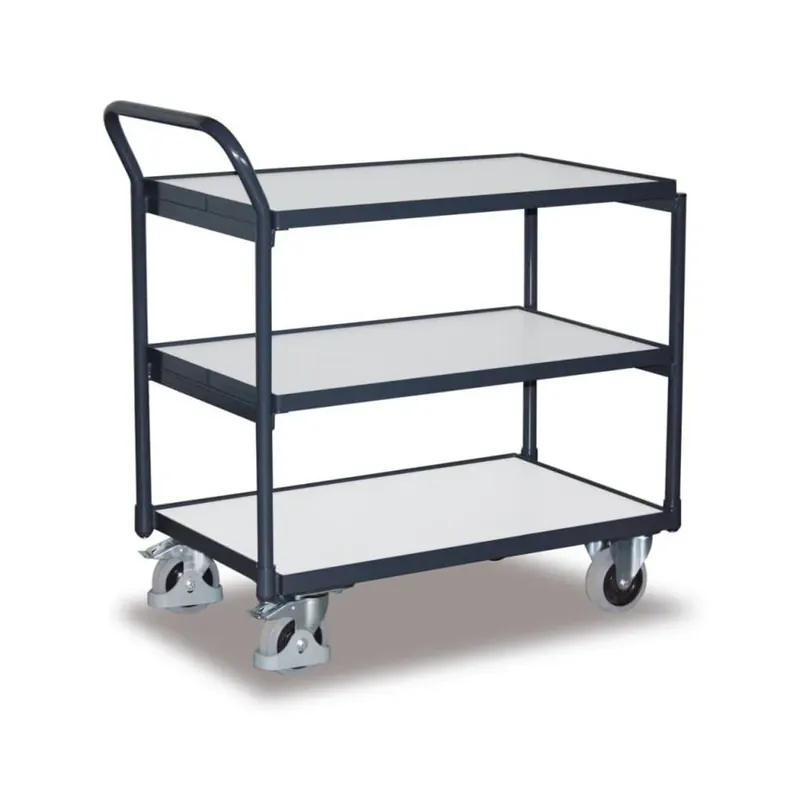 Preishit | ESD Tischwagen, Werkstattwagen ESD, mit 3 Ladeflächen, Typ L, EasySTOP