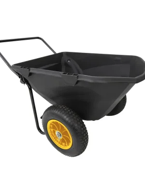 Polar Schubkarre Cub Cart 198L 71×127×74 cm Schwarz – 181 kg Traglast, Vollgummi-Räder - Jetzt sichern