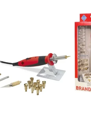 Brandmal-Set mit An/Aus-Kolben und 20 Aufsätzen - Einfach bestellen