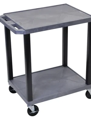Neu hinzugefügt | Mehrzweckwagen Kunststoff Tischwagen flach - 2 Etagen, Ladehöhe 840 mm / Abstand 630 mm