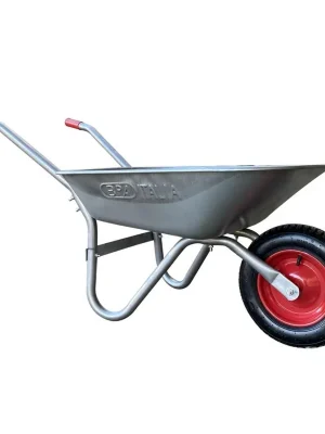 85L Schubkarre, verzinkte Stahlmulde, 350 mm Luftrad, leichte 12 kg Garten- und Baustellenschubkarre für | Direkt ab Werk