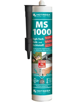 Neu verfügbar - HOTREGA MS 1000 High Tech Kleb- und Dichtstoff 5 x 290 ml schwarz