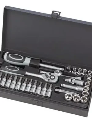 Steckschlüssel-Garnitur 1/4", 36-teilig im Stahlblechkasten | Ausverkauf