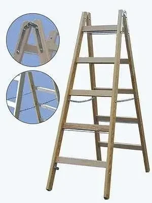 Neue Ware - Sprossen Doppelleiter, 2 x 5, Holz