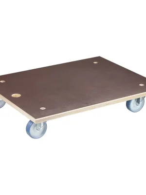 Jetzt sparen | Transporthilfe MM 1147, 78 x 59 x 15 cm, softe Rollen Ø 100 mm, Rollenlager, Platte Maxigrip FSC®, Tragkraft 500 kg