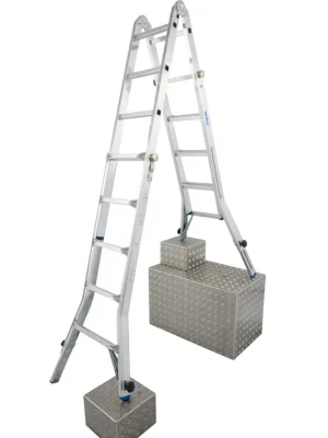 STABILO Sprossen-Gelenk-Teleskopleiter, 4 x 5 Sprossen | Top-Preis