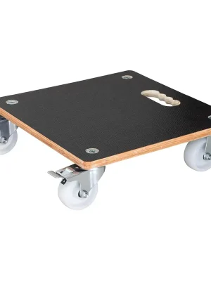 Multi Roller MR 1338, 38 x 38 x 11 cm, harte Rollen Ø 75 mm, Rollenlager, 2 Bremsen, Maxigrip FSC®, Tragkraft 300 kg - Top bewertet