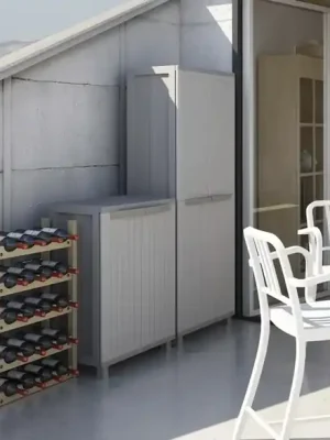 Kunststoff-Spindschrank J-Wood 368 für den wettergeschützten Außen- und Innenbereich | Bestpreis