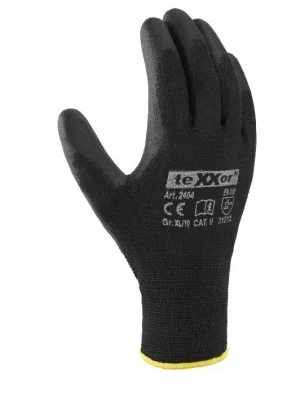 Ausverkauf - Polyester-Strickhandschuh POLYURETHAN BESCHICHTET, schwarz