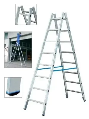 Alu Sprossen Doppelleiter 2 x 6 Sprossen Leiter | Sehr gut bewertet