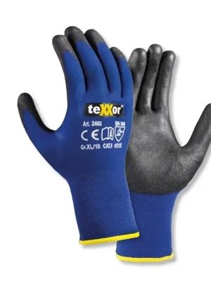 Nylon-Strickhandschuh TOUCH blau/ schwarz Gr. 10 | Sonderaktion