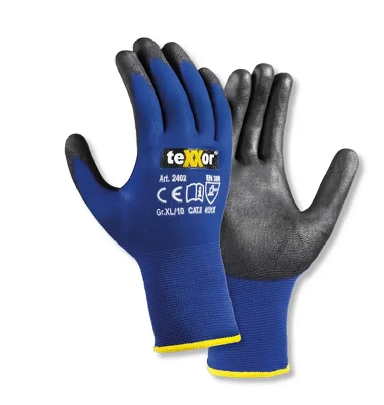 Nylon-Strickhandschuh TOUCH blau/ schwarz Gr. 10 | Sonderaktion