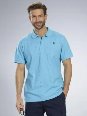 Reduziert | Poloshirt bedruckt, Farbe apua, Gr.L
